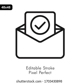 Mail icon. Envelope sign. Vector Illustration. Email icon. Letter icon. Transparent background. Approve line icons set