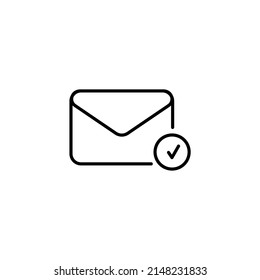 Mail icon. Envelope sign. Vector Illustration. Email icon. Letter icon. Transparent background. Approve line icons eps 10