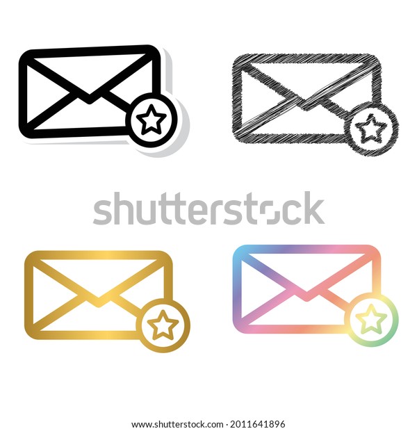 Mail Icon Envelope Star Important Email Stock Vector (Royalty Free ...