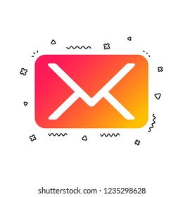 Mail icon. Envelope symbol. Message sign. Mail navigation button. Colorful geometric shapes. Gradient envelope icon design.  Vector