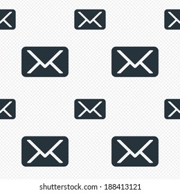 Mail icon. Envelope symbol. Message sign. Mail navigation button. Seamless grid lines texture. Cells repeating pattern. White texture background. Vector
