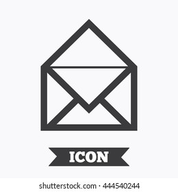 Mail icon. Envelope symbol. Message sign. Mail navigation button. Graphic design element. Flat mail symbol on white background. Vector
