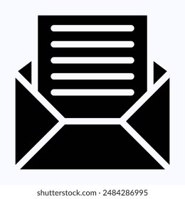 Mail Icon, Envelope Icon Vector, Isolated Silhouette Vector Icon.