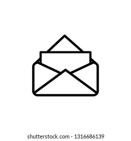 mail icon. The envelope. vector open email icon. line style