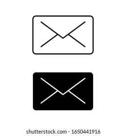 Mail icon, envelope vector sign isolated on white background, email, message, address symbol for graphics, web design, logos and apps