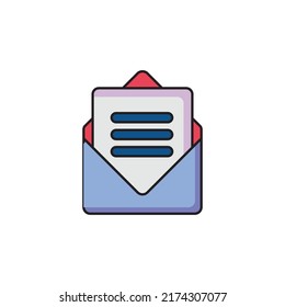 mail icon filled outline style design. mail vector illustration. isolated on white background