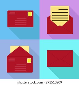 Mail icon in flat design