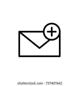 Mail icon flat icon. Single high quality outline symbol of email for web design or mobile app. Thin line signs of technology for design logo, visit card, etc. Outline logo of envelope