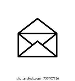 Mail icon flat icon. Single high quality outline symbol of email for web design or mobile app. Thin line signs of technology for design logo, visit card, etc. Outline logo of envelope
