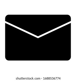 Mail icon in flat style. Email symbol isolated on white background. Black mail symbol for website design. Vector illustration