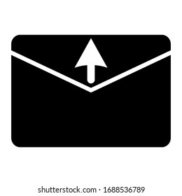 Mail icon in flat style. Email symbol isolated on white background. Black mail symbol for website design. Vector illustration