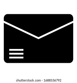 Mail icon in flat style. Email symbol isolated on white background. Black mail symbol for website design. Vector illustration