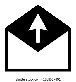 Mail icon in flat style. Email symbol isolated on white background. Black mail symbol for website design. Vector illustration