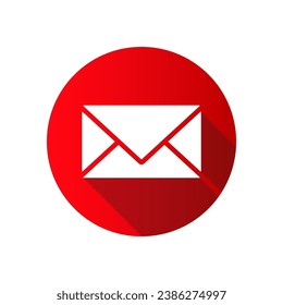 Mail icon in flat style. Envelope symbol. Vector illustration. EPS 10