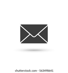 Mail icon. Flat vector illustration in black on white background. EPS 10
