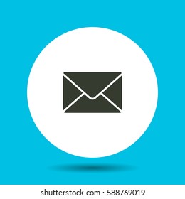 Mail icon. Flat vector illustration in black on white background.