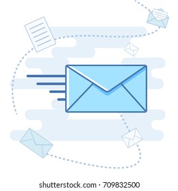 Mail icon flat vector illustration