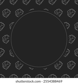 mail icon frame. doodle mail icon circle frame. hand drawn mail icon frame background. mail icon background
