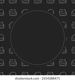 mail icon frame. doodle mail icon circle frame. hand drawn mail icon frame background. mail icon background