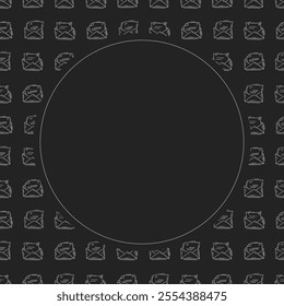 mail icon frame. doodle mail icon circle frame. hand drawn mail icon frame background. mail icon background