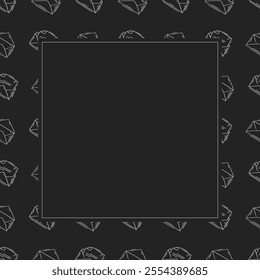 mail icon frame. doodle mail icon square frame. hand drawn mail icon frame background. mail icon background