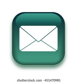 mail icon - glossy vector button
