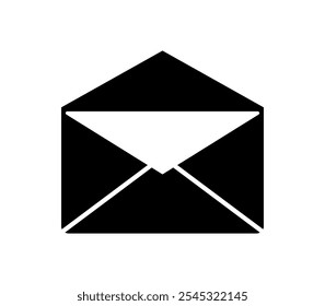 Icono de correo con estilo de glifo, Ilustración vectorial, icono simple