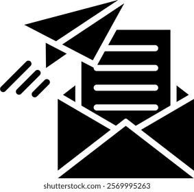 Mail Icon Glyph Vector Illustration