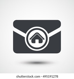 Mail icon with home sign