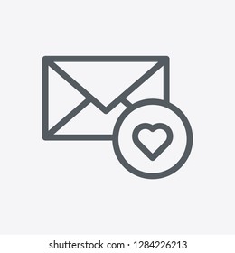 Mail icon isolated on background. Heart symbol modern, simple, vector, icon for website design, mobile app, ui. Vector Illustration