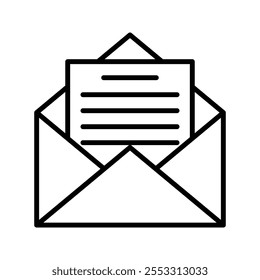 Icono de correo aislado sobre fondo blanco