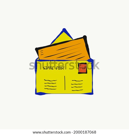 mail icon with letter and he envelop vector art with addresses both sender and reciever. 