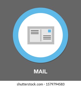 Mail icon, letter Message button - mailbox, envelope email, post mail