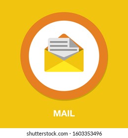Mail icon, letter Message button - mailbox, envelope email, post mail