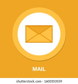 Mail icon, letter Message button - mailbox, envelope email, post mail