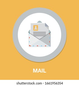 Mail icon, letter Message button - mailbox, envelope email, post mail