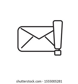 mail icon, letter sign symbol, message notification flat icon