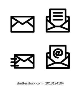 Mail icon line style vector
