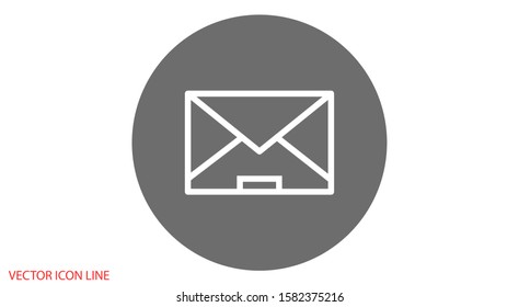 Mail icon line vector. Symbol of communication or message, envelope with trendy flat line style icon for web Mail icon line vector , logo, app, UI design. 