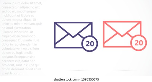 Mail icon line vector. Symbol of communication or message, envelope with trendy flat line style icon for web Mail icon line vector , logo, app, UI design. 