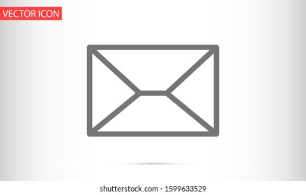 Mail icon line vector. Symbol of communication or message, envelope with trendy flat line style icon for web Mail icon line vector , logo, app, UI design. 