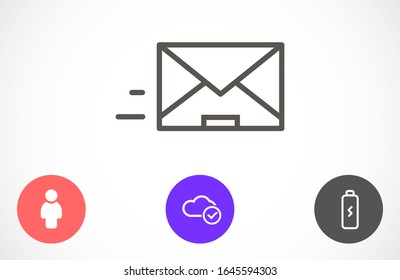 Vector de línea de icono de correo. Símbolo de comunicación o mensaje, sobre con el icono de estilo de línea plana de moda para el icono de correo web vector, logotipo, aplicación, diseño de interfaz de usuario.