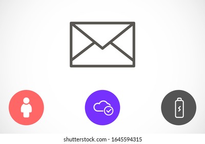 Mail icon line vector. Symbol of communication or message, envelope with trendy flat line style icon for web Mail icon line vector , logo, app, UI design.