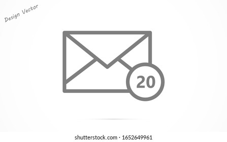 Mail icon line vector. Symbol of communication or message, envelope with trendy flat line style icon for web Mail icon line vector , logo, app, UI design.