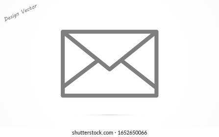 Vector de línea de icono de correo. Símbolo de comunicación o mensaje, sobre con el icono de estilo de línea plana de moda para el icono de correo web vector, logotipo, aplicación, diseño de interfaz de usuario.