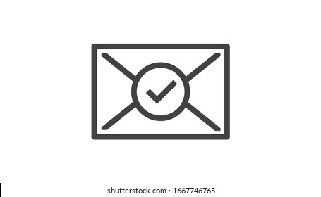 Mail icon line vector. Symbol of communication or message, envelope with trendy flat line style  