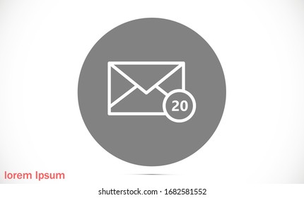 Vector de línea de icono de correo. Símbolo de comunicación o mensaje, sobre con el icono de estilo de línea plana de moda para el icono de correo web vector, logotipo, aplicación, diseño de interfaz de usuario.