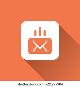 mail icon with long shadow