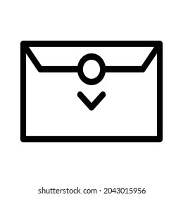 Icono de correo, icono de mensaje e icono de correo electrónico - Blanco y negro