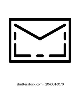 Icono de correo, icono de mensaje e icono de correo electrónico - Blanco y negro